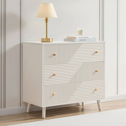 Dora 3 Drawer Chest - Warm White - DUSK