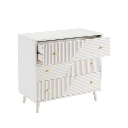 Dora 3 Drawer Chest - Warm White - DUSK