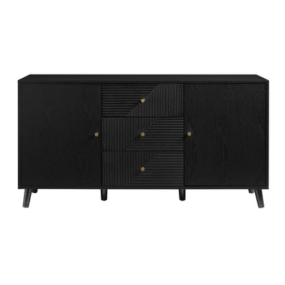 Dora Large Sideboard with Drawers - Black - DUSK