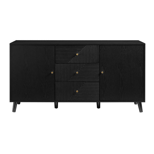 Dora Large Sideboard with Drawers - Black - DUSK