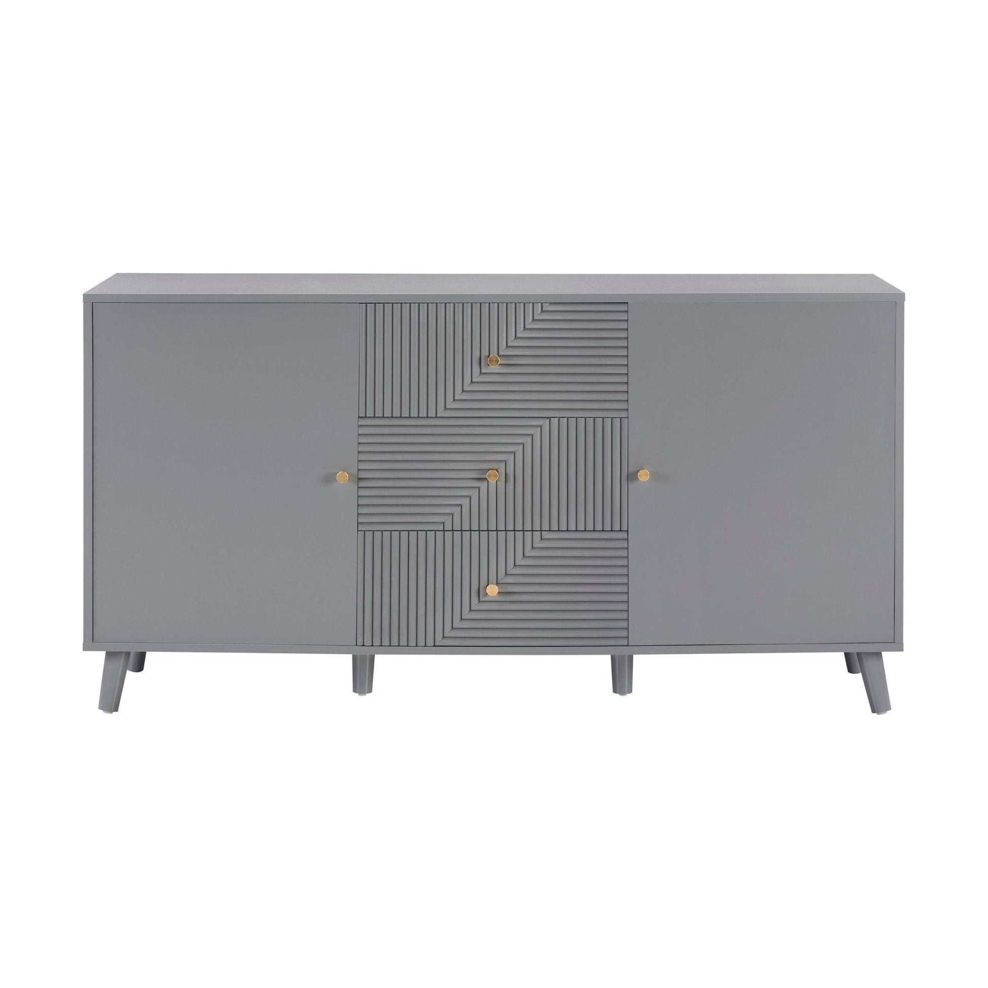 Dora Large Sideboard with Drawers - Light Grey - DUSK