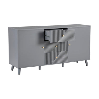 Dora Large Sideboard with Drawers - Light Grey - DUSK