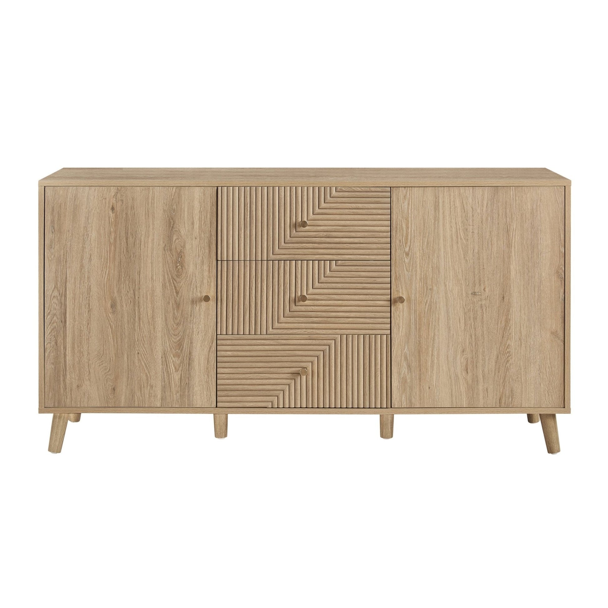 Dora Large Sideboard with Drawers - Light Wood - DUSK