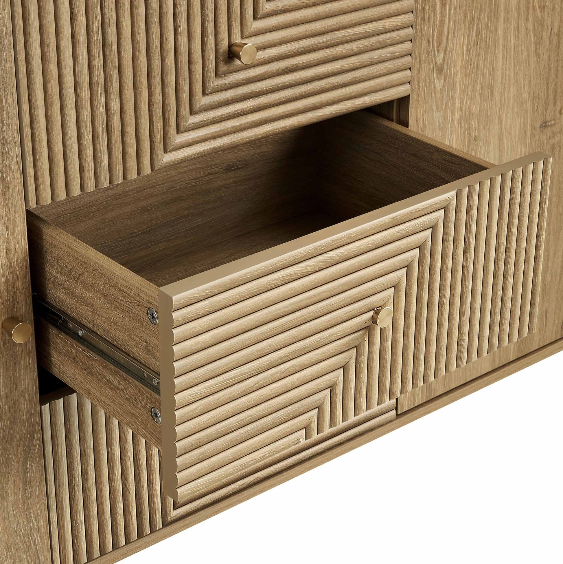 Dora Large Sideboard with Drawers - Light Wood - DUSK