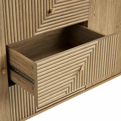 Dora Large Sideboard with Drawers - Light Wood - DUSK