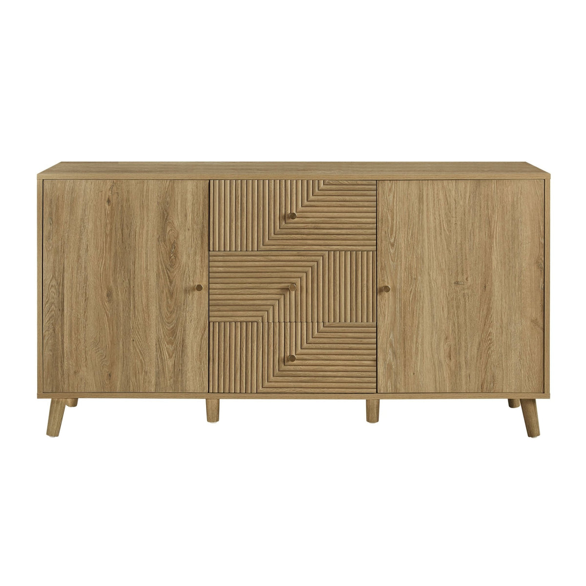 Dora Large Sideboard with Drawers - Light Wood - DUSK