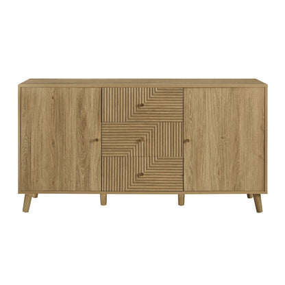 Dora Large Sideboard with Drawers - Light Wood - DUSK