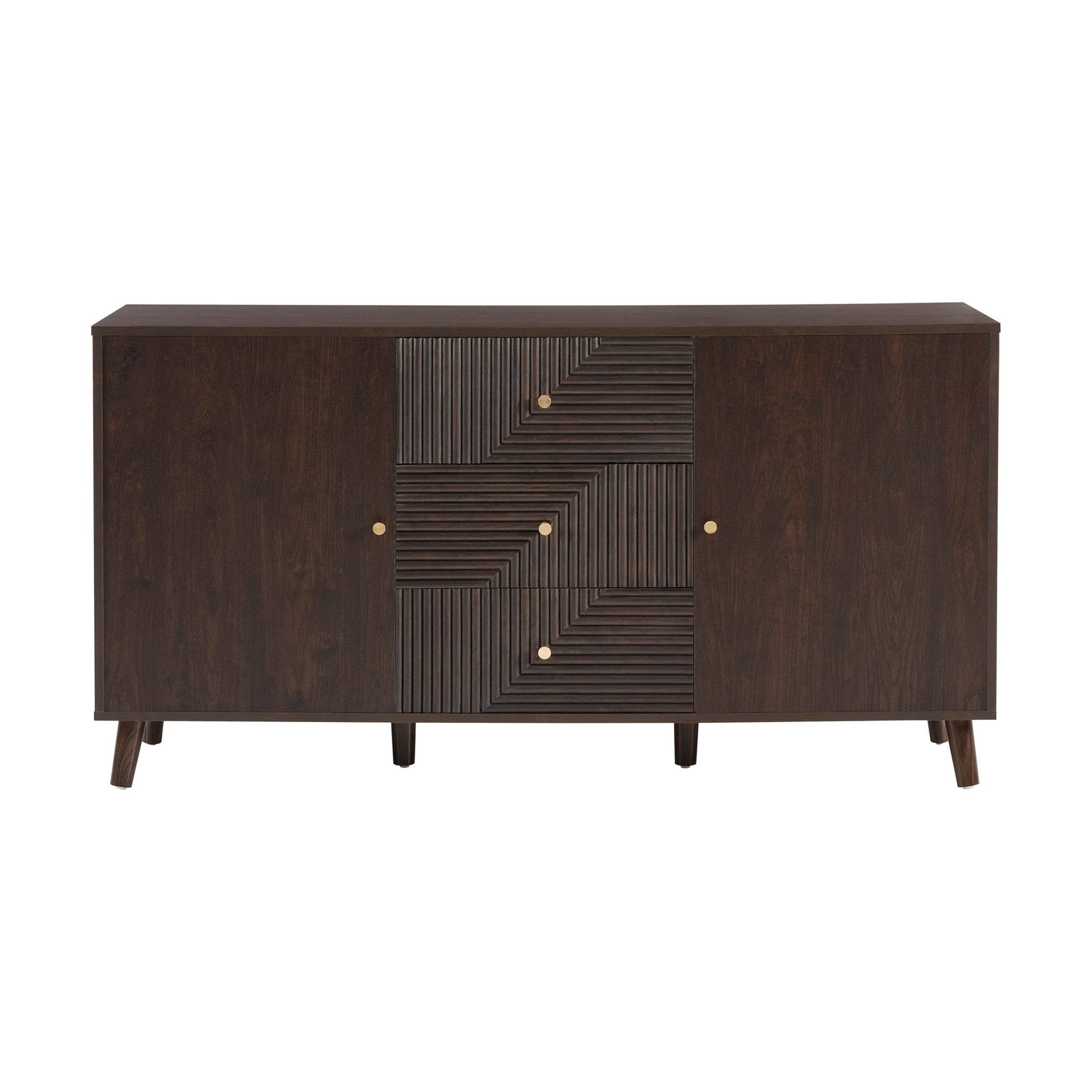 Dora Large Sideboard with Drawers - Walnut - DUSK