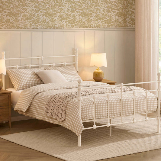 Dorset Metal Bed Frame - White - DUSK