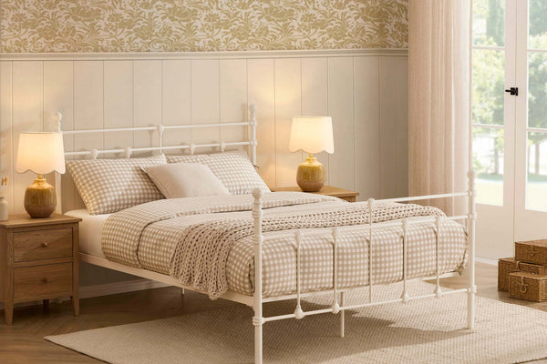 Dorset Metal Bed Frame - White - DUSK