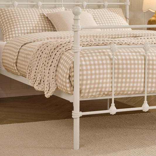 Dorset Metal Bed Frame - White - DUSK
