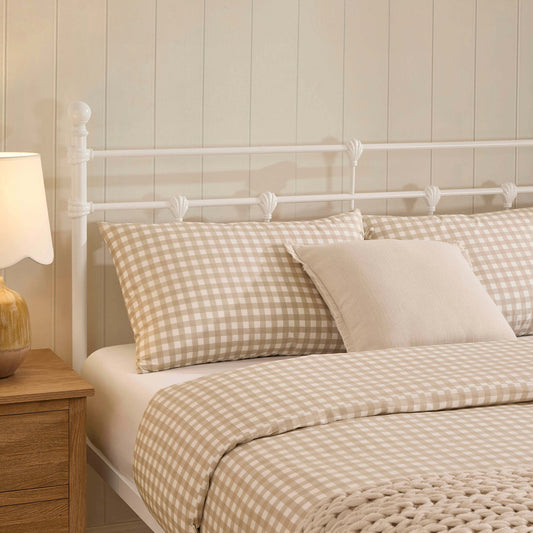 Dorset Metal Bed Frame - White - DUSK