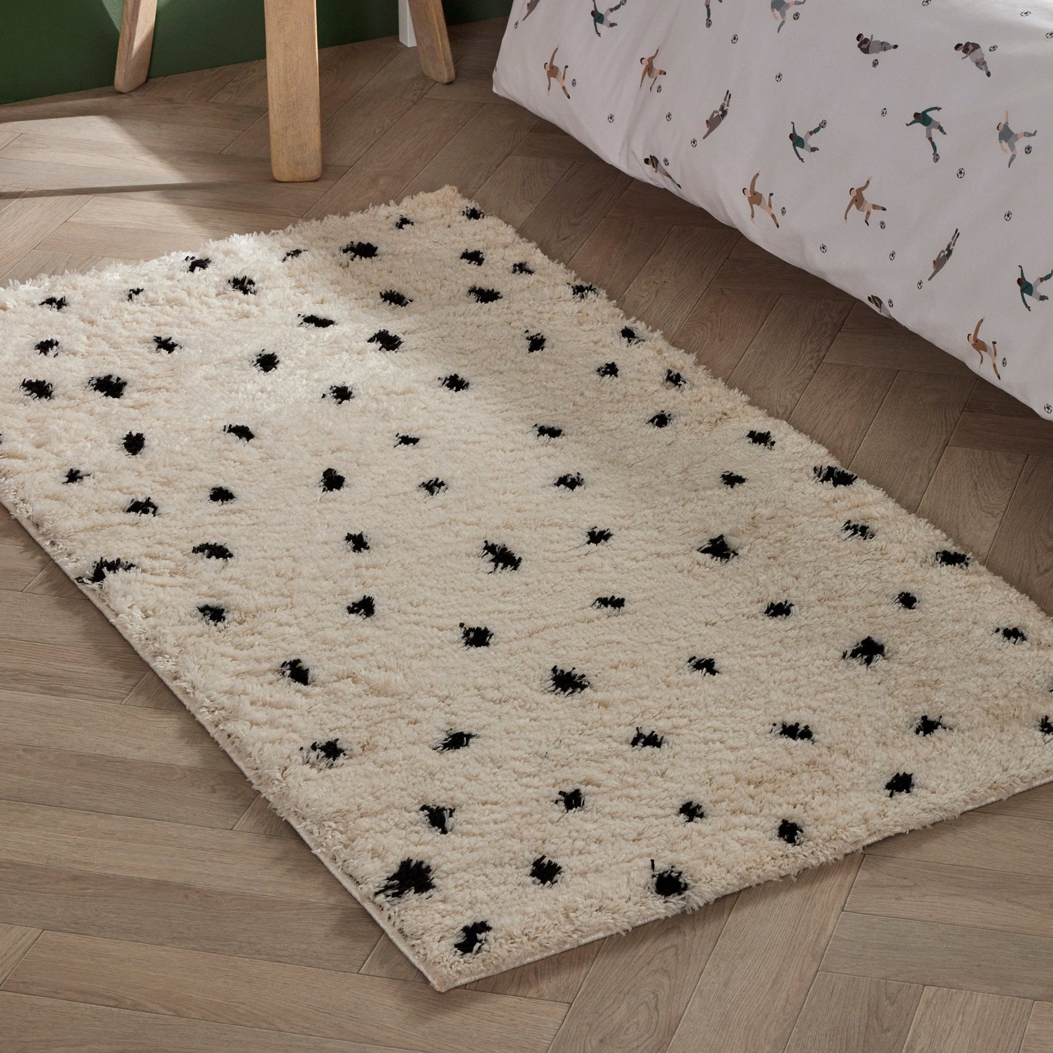Dotty Rug - 80 x 150cm - White/Black β DUSK