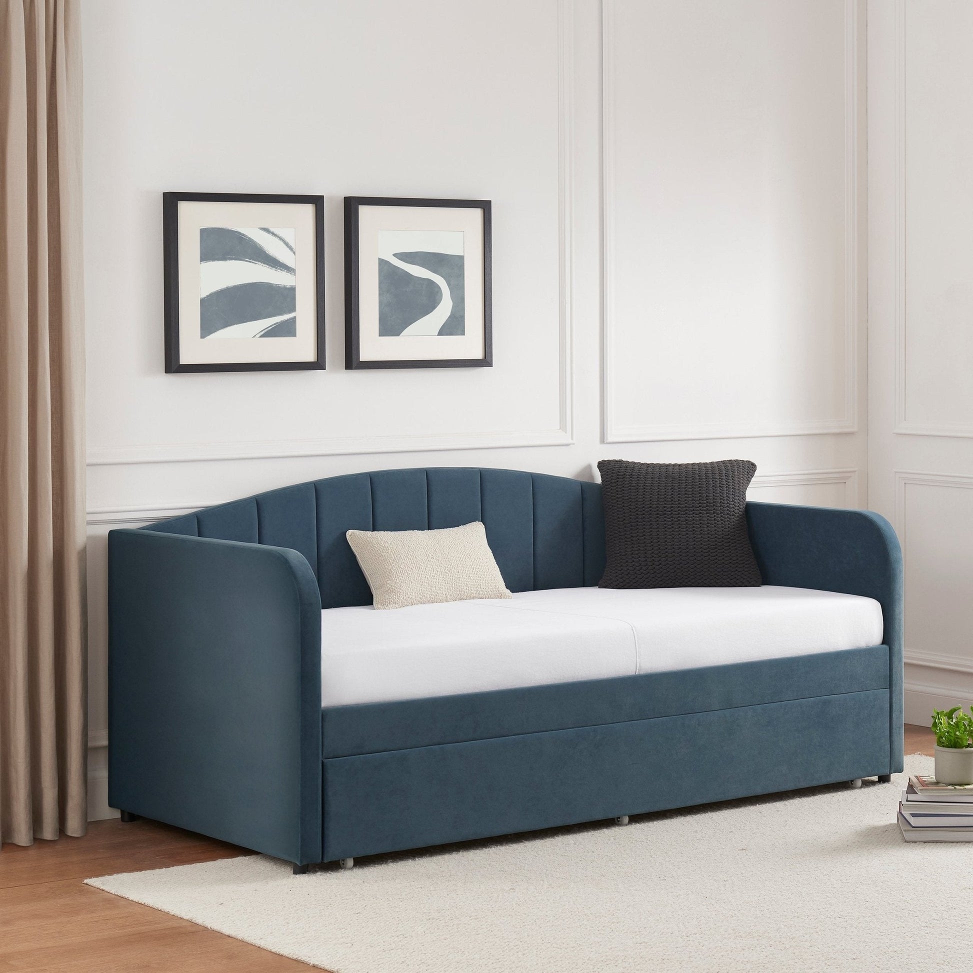 Dover Fabric Day Bed - Mid Blue - DUSK