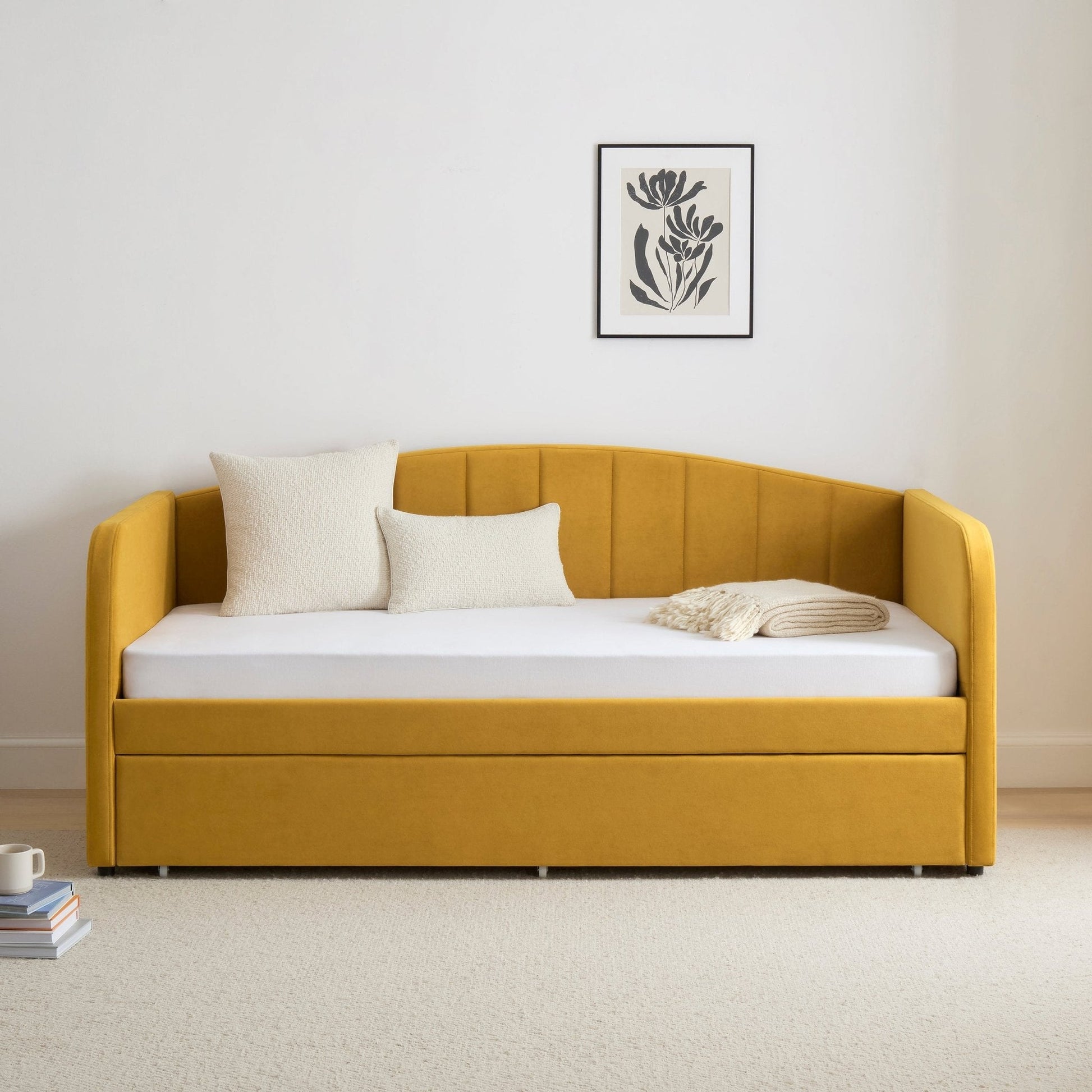 Dover Fabric Day Bed - Mustard - DUSK