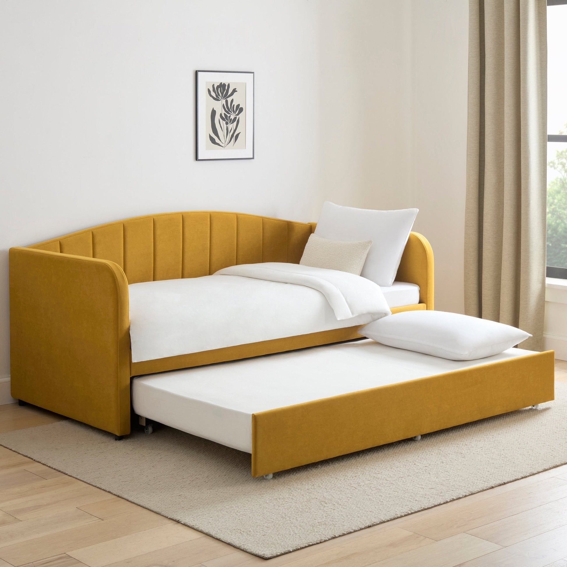 Dover Fabric Day Bed - Mustard - DUSK