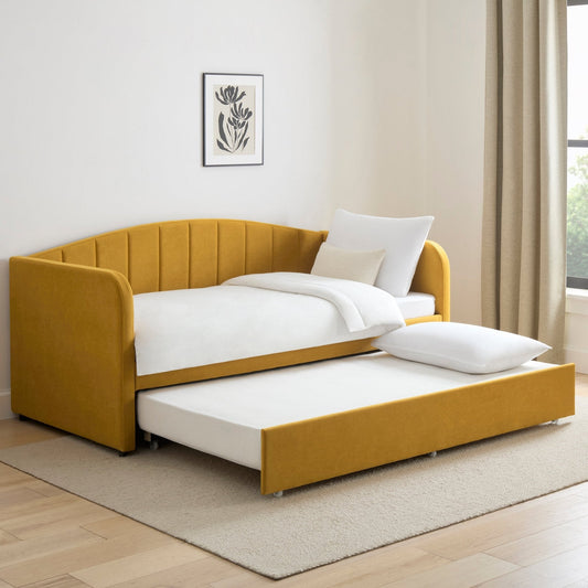 Dover Fabric Day Bed - Mustard - DUSK