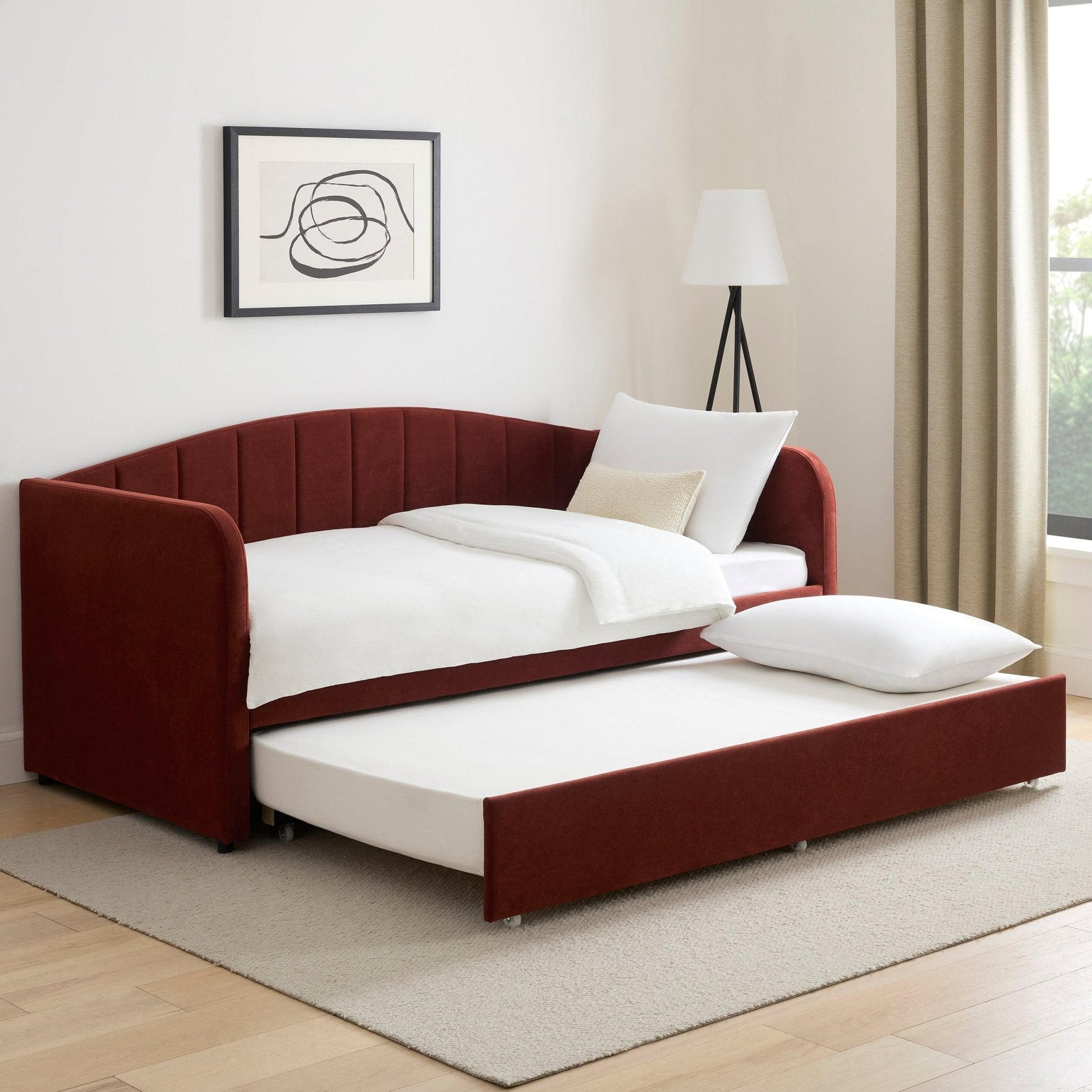 Dover Fabric Day Bed - Rust - DUSK