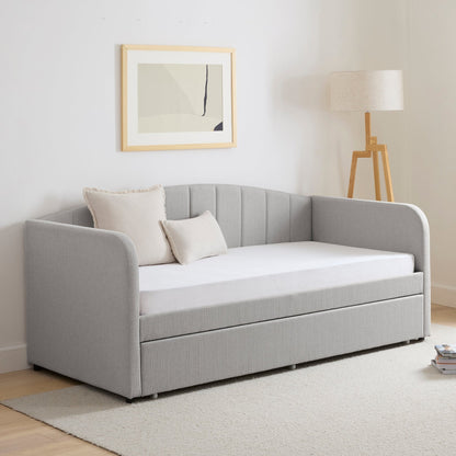 Dover Fabric Day Bed - Stone Grey - DUSK