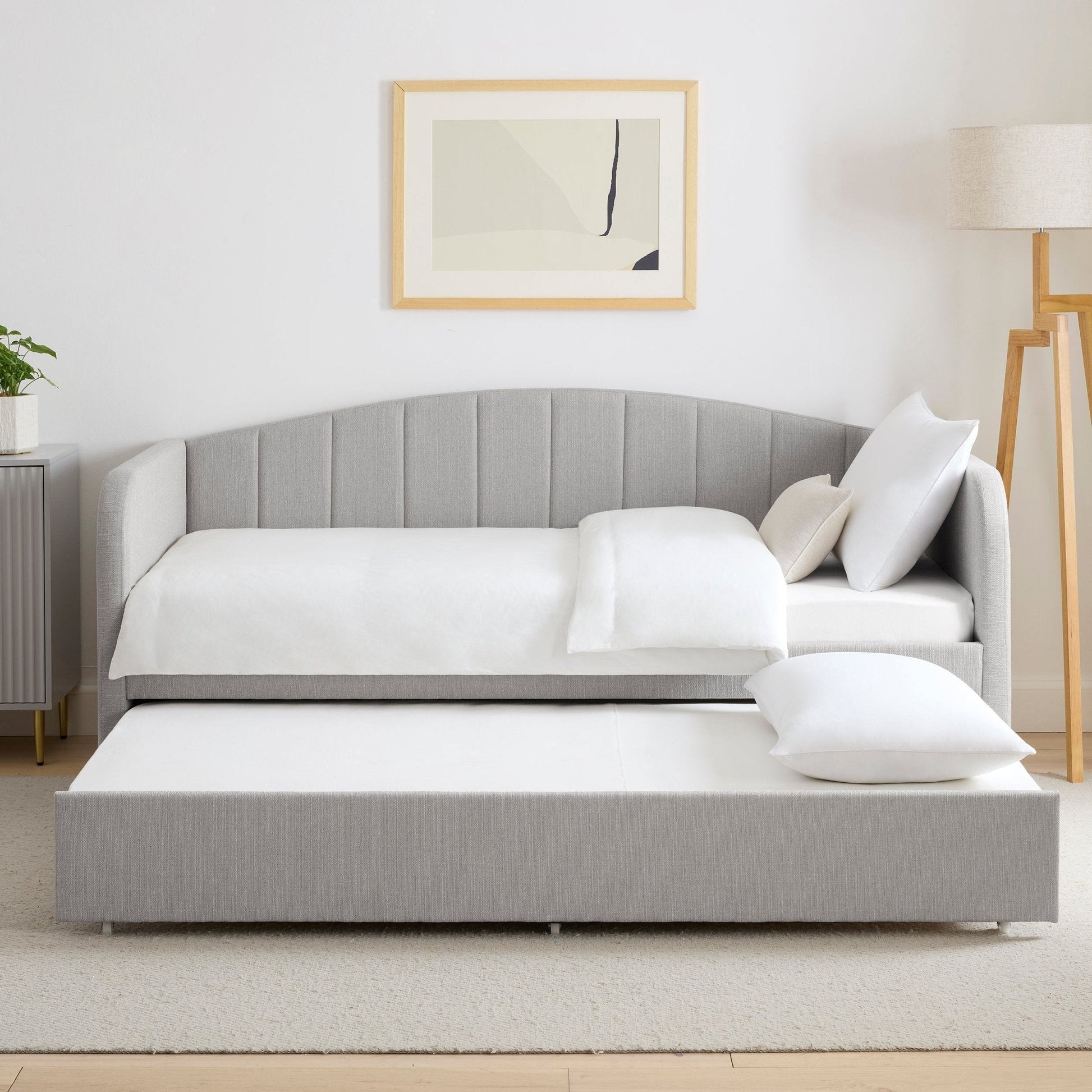 Dover Fabric Day Bed - Stone Grey - DUSK