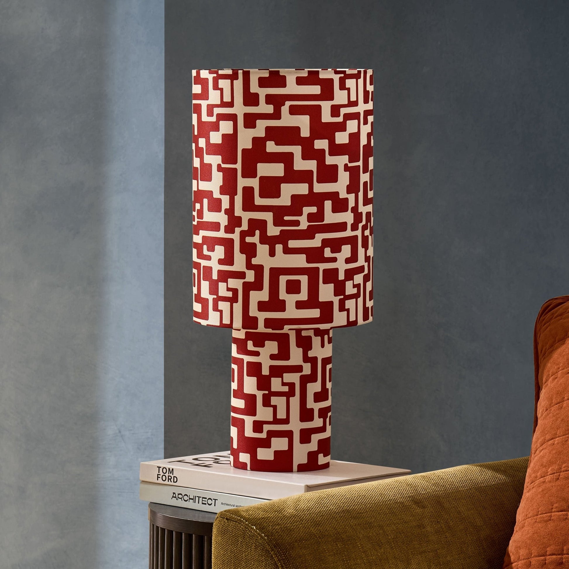 Drew Geometric Table Lamp - Orange - DUSK