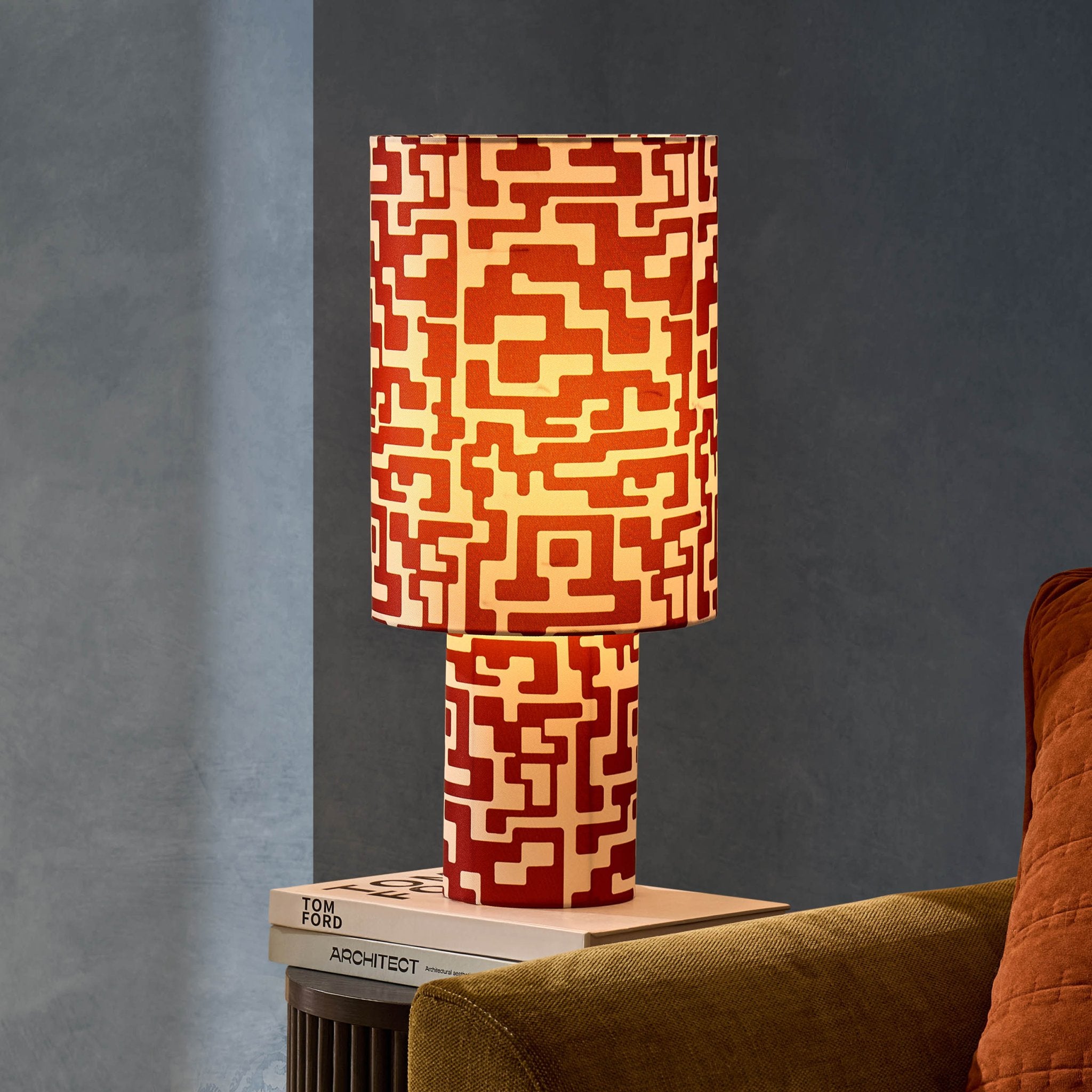 Drew Geometric Table Lamp - Orange - DUSK