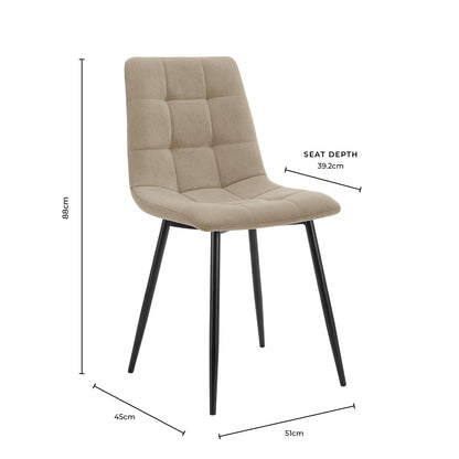 Eden Set of 2 Dining Chairs - Stone - DUSK