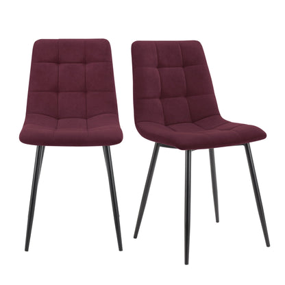 Eden Set Of 2 Dining Chairs - Velvet - Berry - DUSK