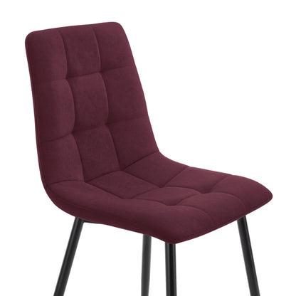 Eden Set Of 2 Dining Chairs - Velvet - Berry - DUSK