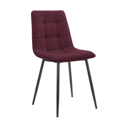 Eden Set Of 2 Dining Chairs - Velvet - Berry - DUSK