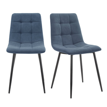 Eden Set Of 2 Dining Chairs - Velvet - Blue - DUSK