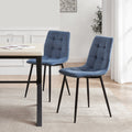 Eden Set Of 2 Dining Chairs - Velvet - Blue - DUSK