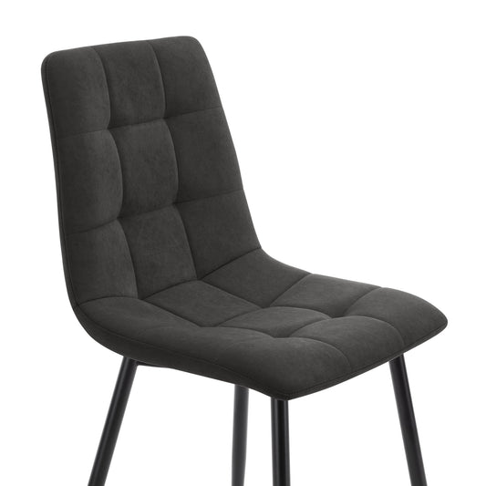 Eden Set Of 2 Dining Chairs - Velvet - Charcoal - DUSK