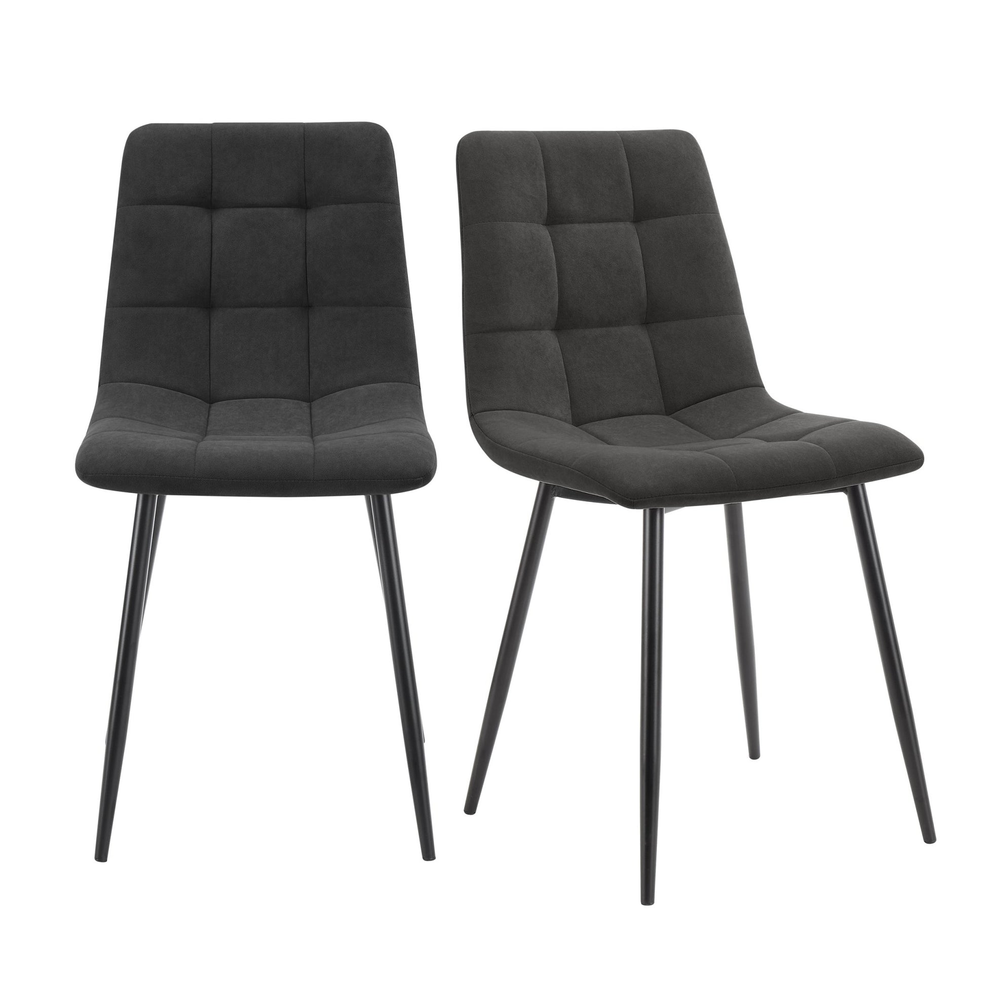 Eden Set Of 2 Dining Chairs - Velvet - Charcoal - DUSK