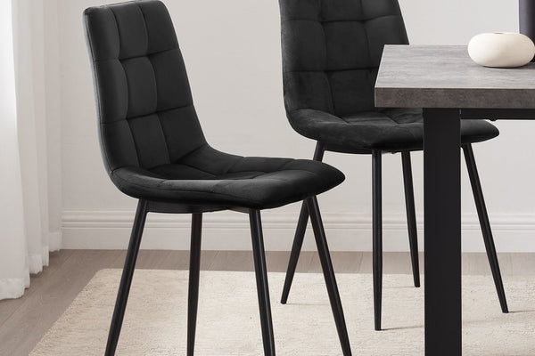 Eden Set Of 2 Dining Chairs - Velvet - Charcoal - DUSK