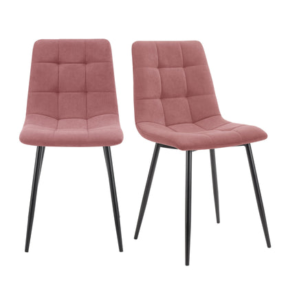 Eden Set Of 2 Dining Chairs - Velvet - Pink - DUSK