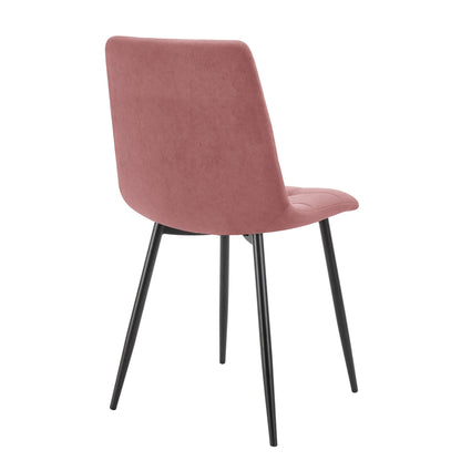 Eden Set Of 2 Dining Chairs - Velvet - Pink - DUSK