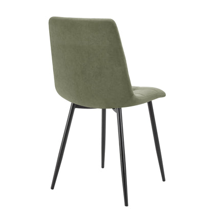 Eden Set Of 2 Dining Chairs - Velvet - Sage Green - DUSK