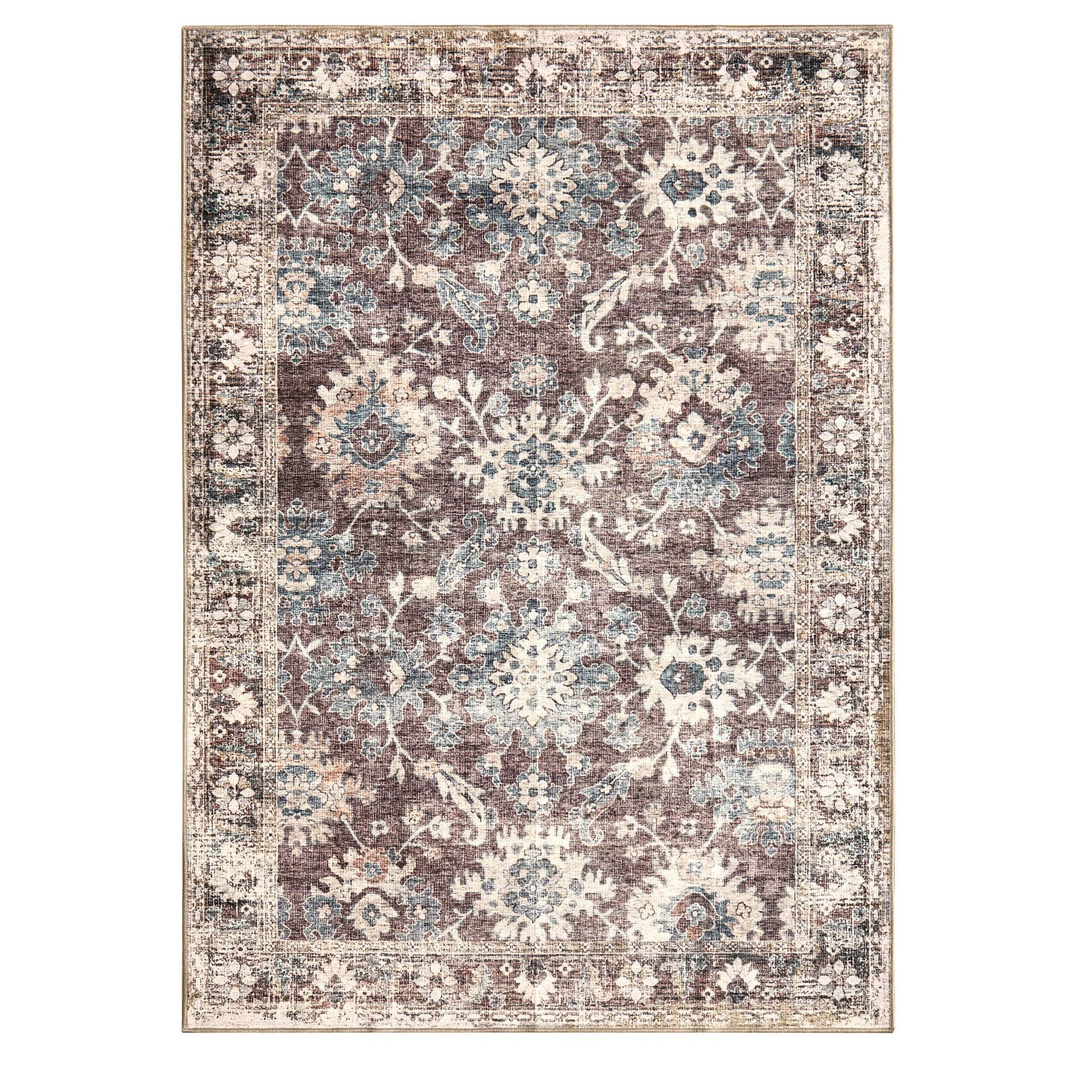 Elara Traditional Floral Rug - Brown - DUSK