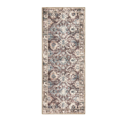 Elara Traditional Floral Runner 60x150cm - Brown - DUSK