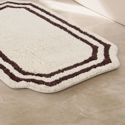 Elba Border Bath Mat - Vanilla & Chocolate - DUSK