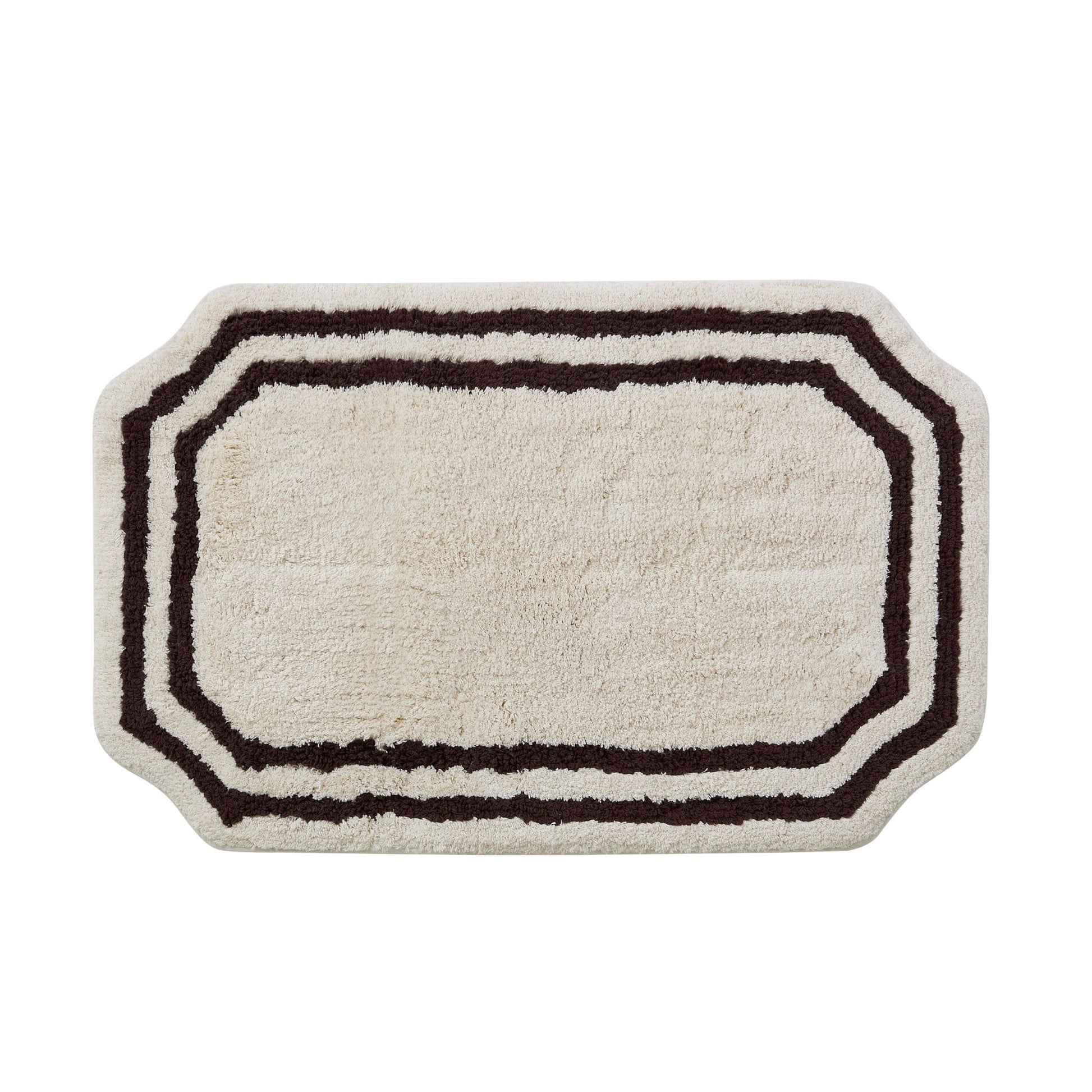 Elba Border Bath Mat - Vanilla & Chocolate - DUSK