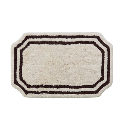Elba Border Bath Mat - Vanilla & Chocolate - DUSK