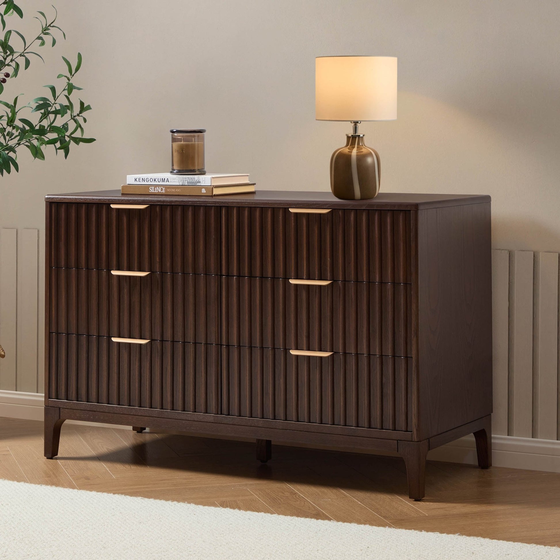 Elena Ash 6 Drawer Chest - Walnut - DUSK