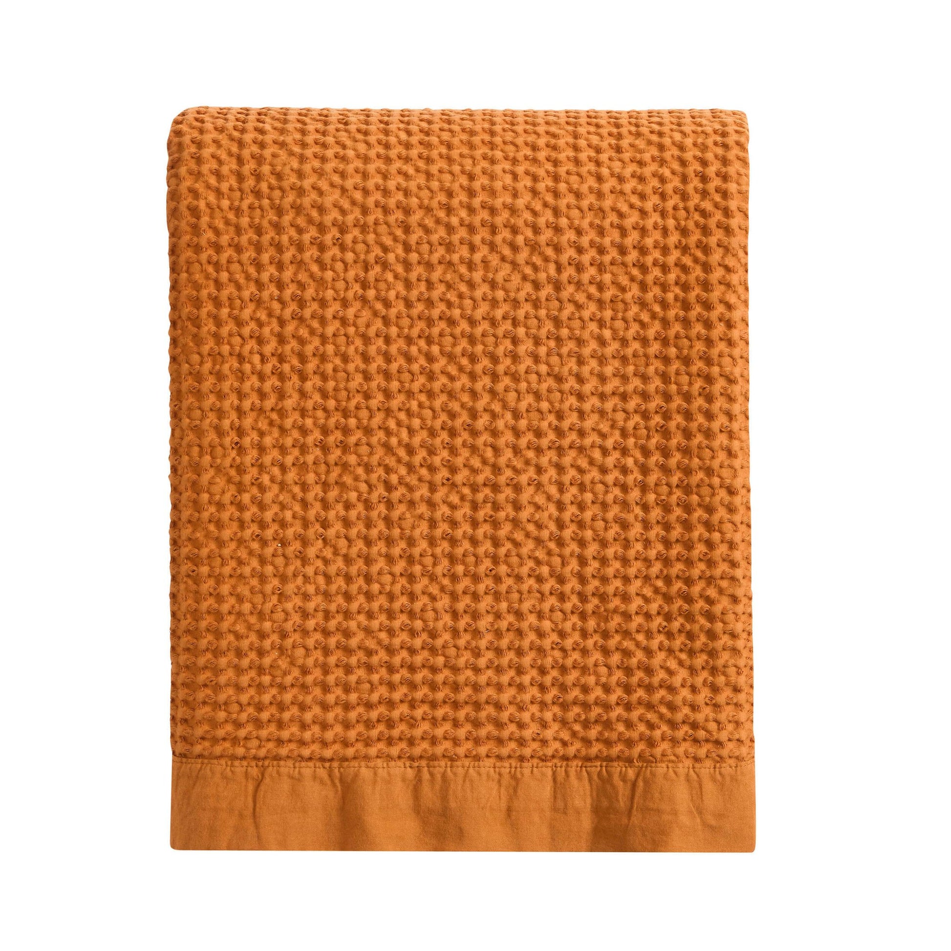 Eleni Cotton Waffle Stonewash Bedspread - Orange - DUSK