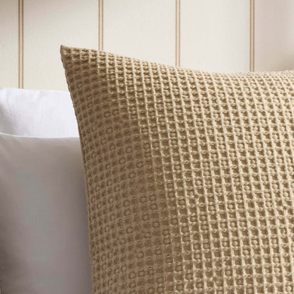 Eleni Cotton Waffle Stonewash Cushion Cover - Natural - DUSK