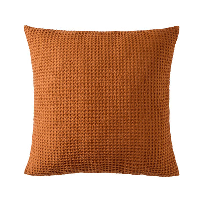 Eleni Cotton Waffle Stonewash Cushion Cover - Orange - DUSK