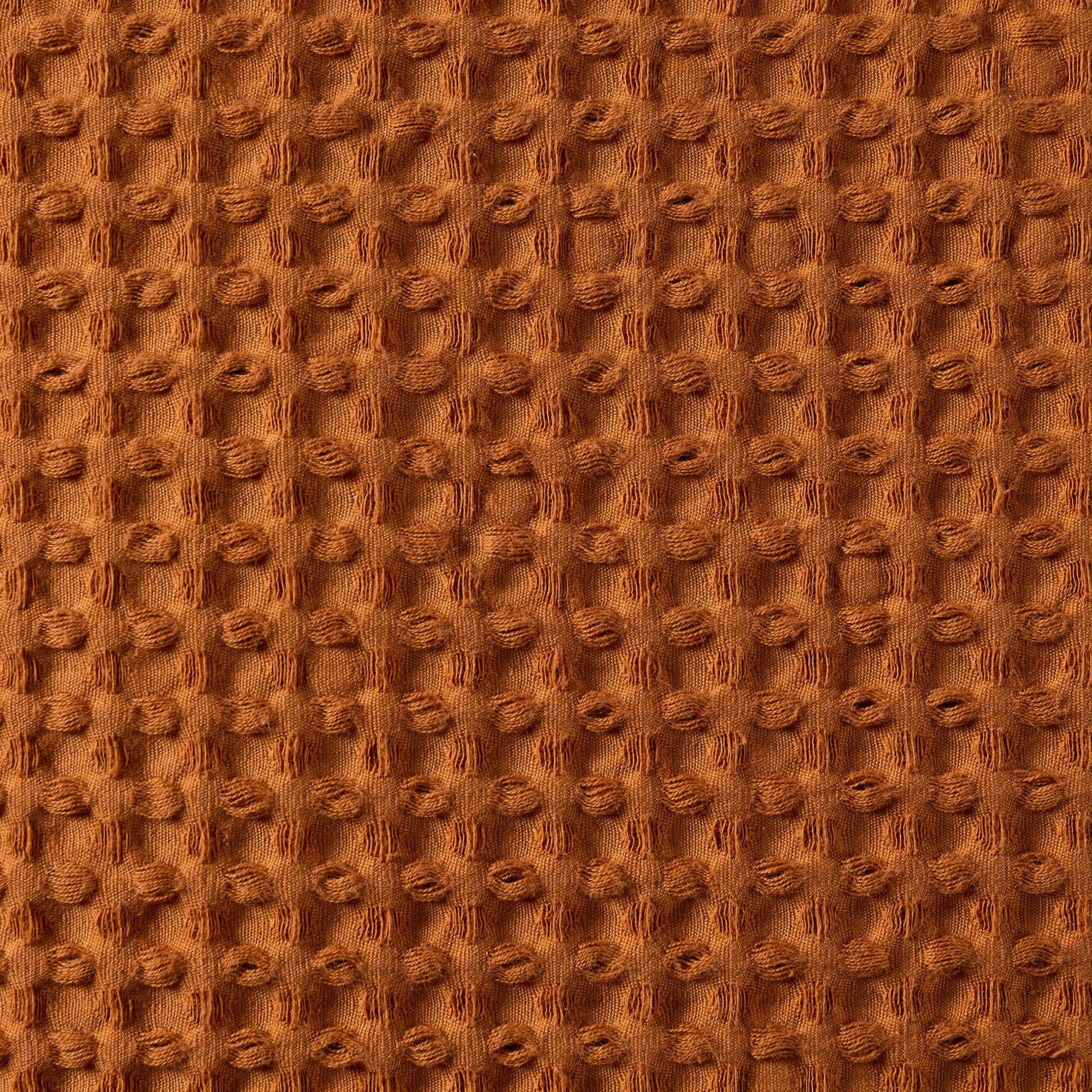 Eleni Cotton Waffle Stonewash Cushion Cover - Orange - DUSK