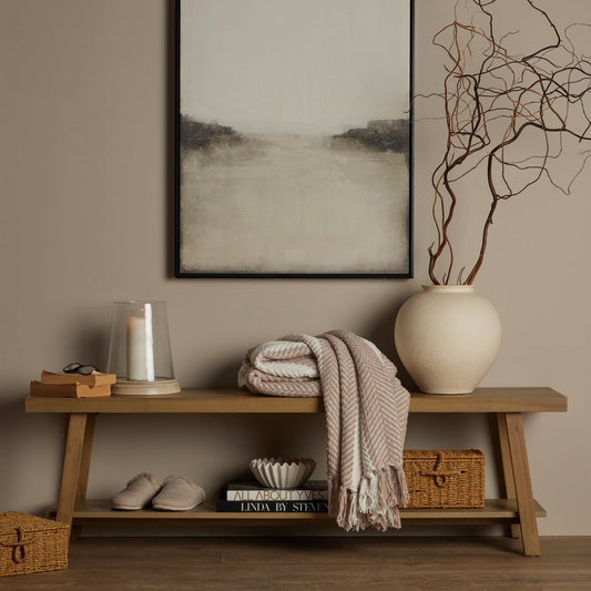 Eliza Wooden Shelf Bench - Light Wood - DUSK