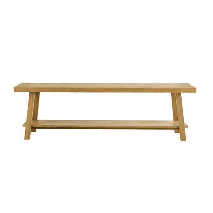 Eliza Wooden Shelf Bench - Light Wood - DUSK